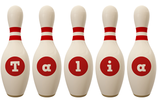 Talia bowling-pin logo