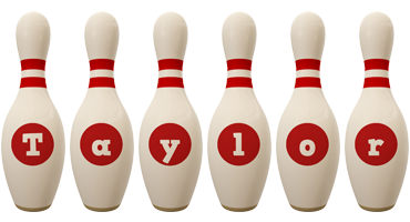 Taylor bowling-pin logo