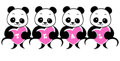 Teal love-panda logo