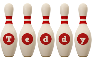 Teddy bowling-pin logo