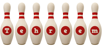 Tehreem bowling-pin logo