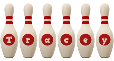 Tracey bowling-pin logo