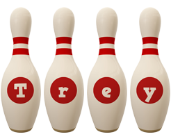 Trey bowling-pin logo