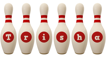 Trisha bowling-pin logo