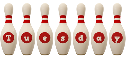 Tuesday bowling-pin logo
