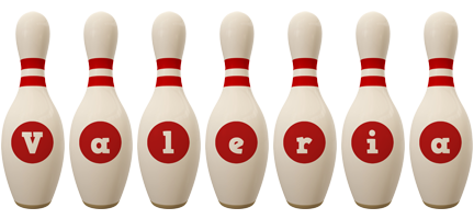 Valeria bowling-pin logo