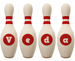 Veda bowling-pin logo