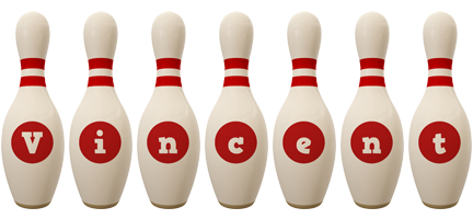 Vincent bowling-pin logo
