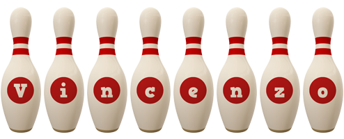 Vincenzo bowling-pin logo