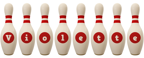 Violette bowling-pin logo