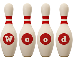 Wood bowling-pin logo