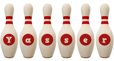 Yasser bowling-pin logo