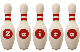 Zaira bowling-pin logo