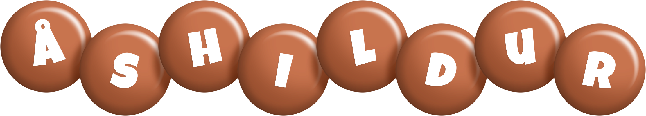 Åshildur candy-brown logo