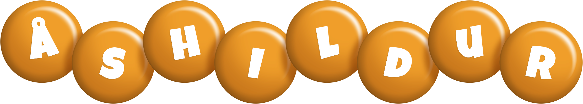 Åshildur candy-orange logo