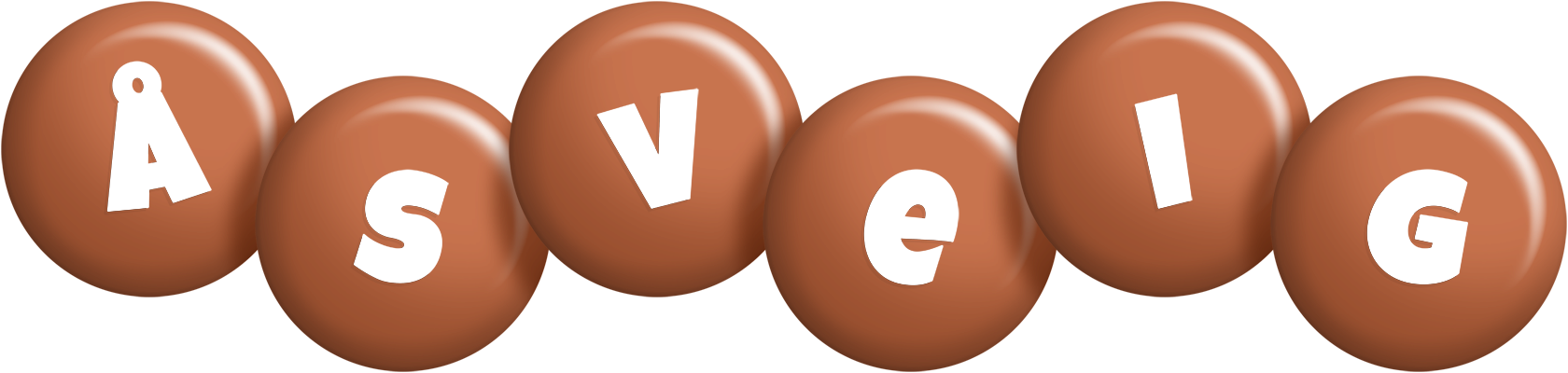 Åsveig candy-brown logo