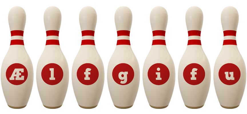 Ælfgifu bowling-pin logo