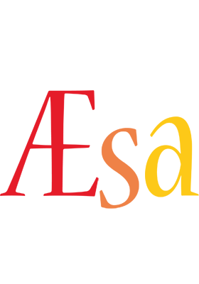 Æsa birthday logo