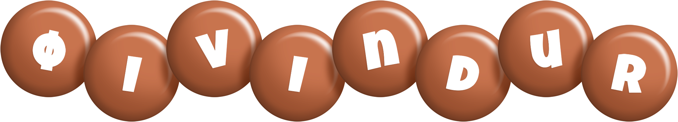 Øivindur candy-brown logo