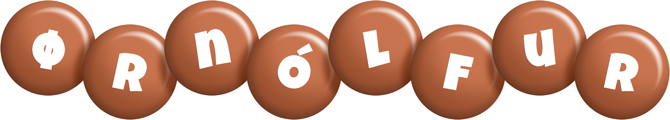 Ørnólfur candy-brown logo