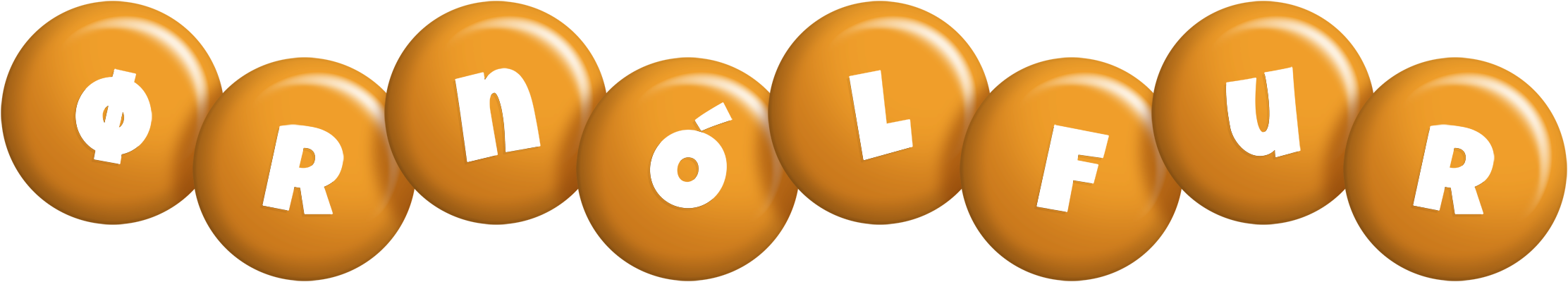 Ørnólfur candy-orange logo