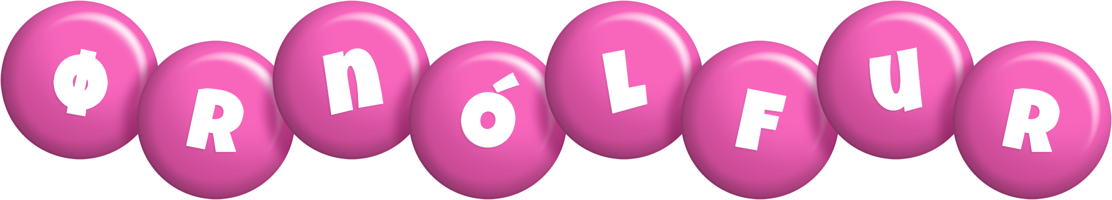 Ørnólfur candy-pink logo