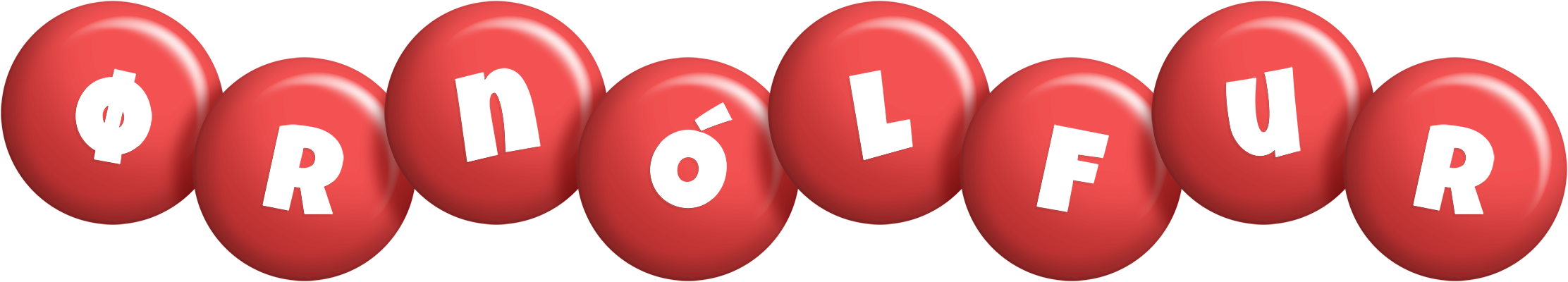 Ørnólfur candy-red logo