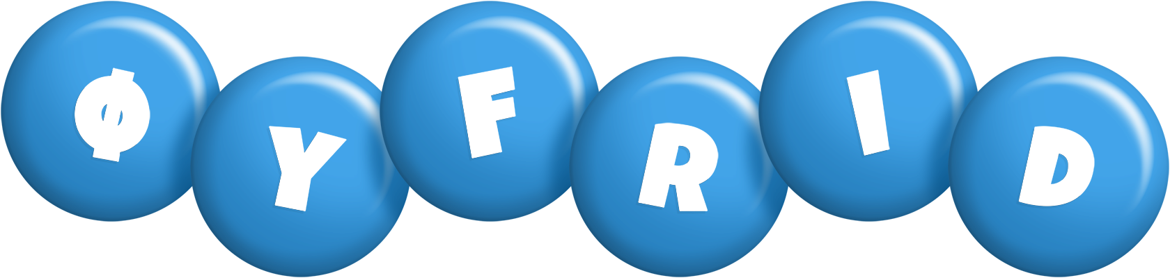Øyfrid candy-blue logo
