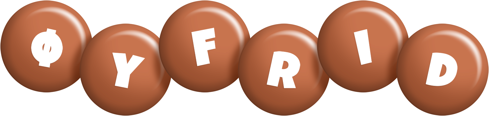 Øyfrid candy-brown logo