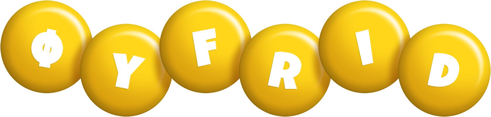 Øyfrid candy-yellow logo