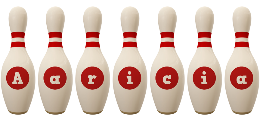 Aaricia bowling-pin logo