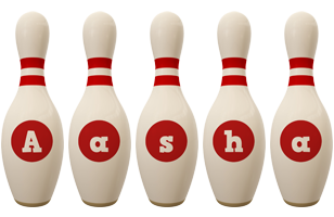 Aasha bowling-pin logo