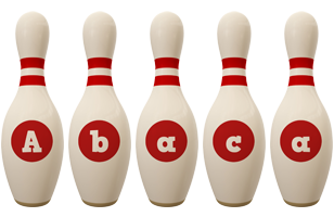 Abaca bowling-pin logo