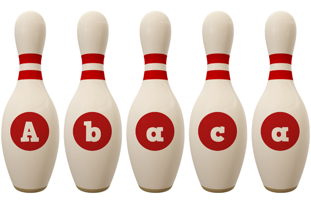Abaca bowling-pin logo