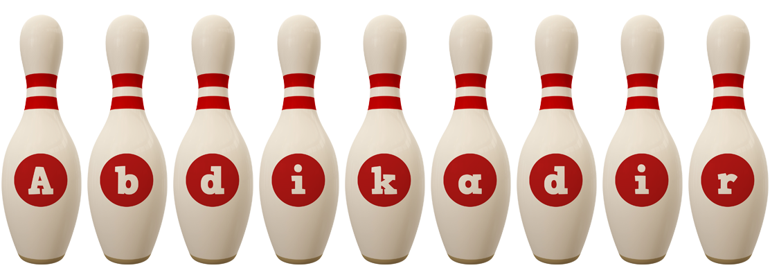 Abdikadir bowling-pin logo