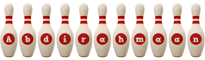 Abdirahmaan bowling-pin logo