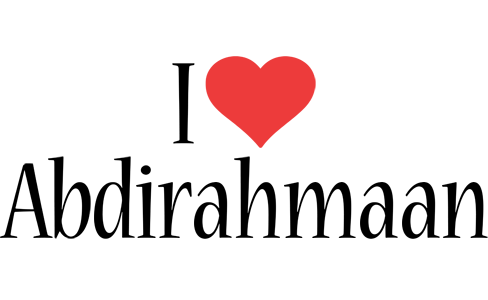 Abdirahmaan i-love logo