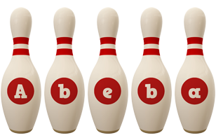 Abeba bowling-pin logo