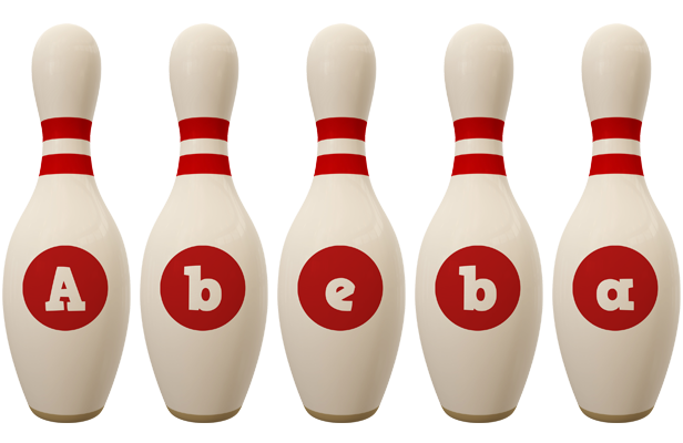 Abeba bowling-pin logo