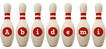 Abidemi bowling-pin logo