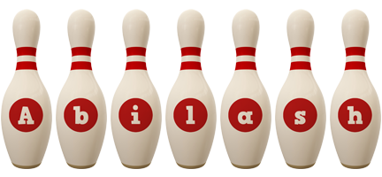 Abilash bowling-pin logo