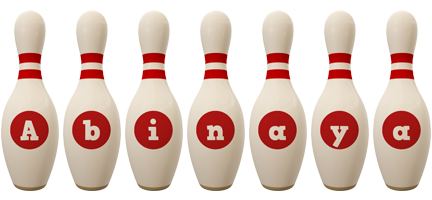 Abinaya bowling-pin logo