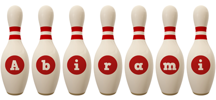 Abirami bowling-pin logo