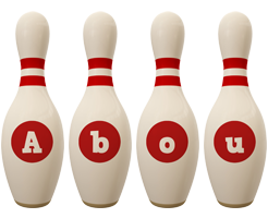 Abou bowling-pin logo