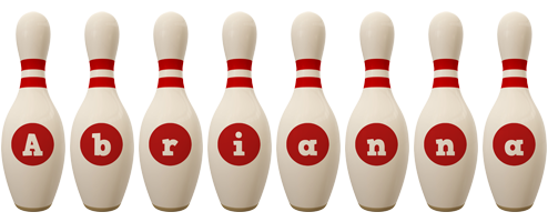 Abrianna bowling-pin logo