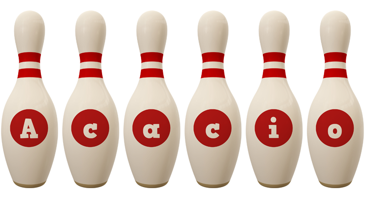 Acacio bowling-pin logo
