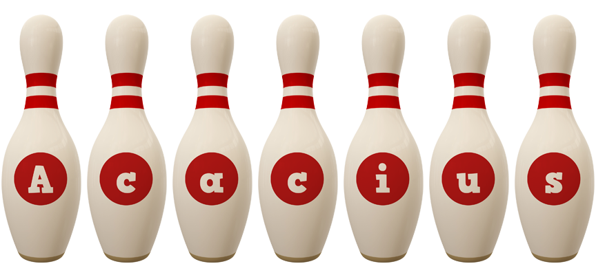 Acacius bowling-pin logo