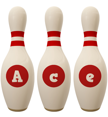 Ace bowling-pin logo