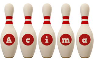 Acima bowling-pin logo