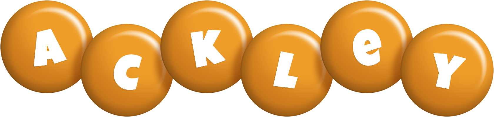 Ackley candy-orange logo